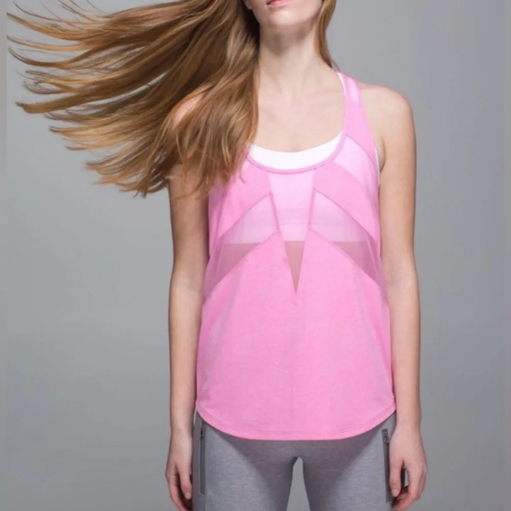 Lululemon tank If You're Lucky Heathered Vintage Pink / Raspberry Glo Light M